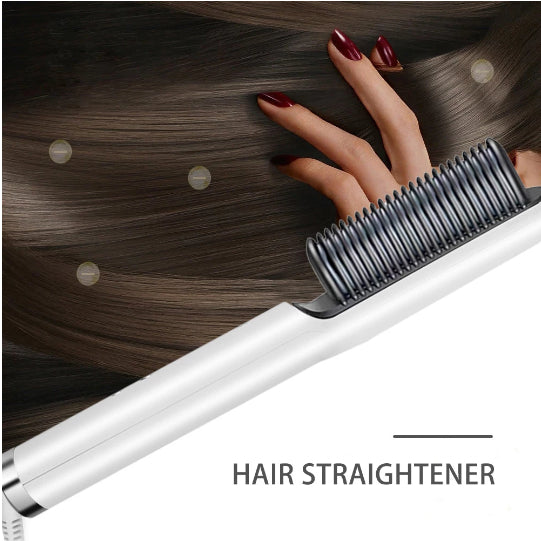 Electric Hair Straightening & Curling Brush