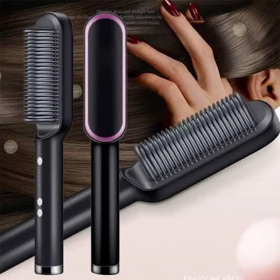 Electric Hair Straightening & Curling Brush