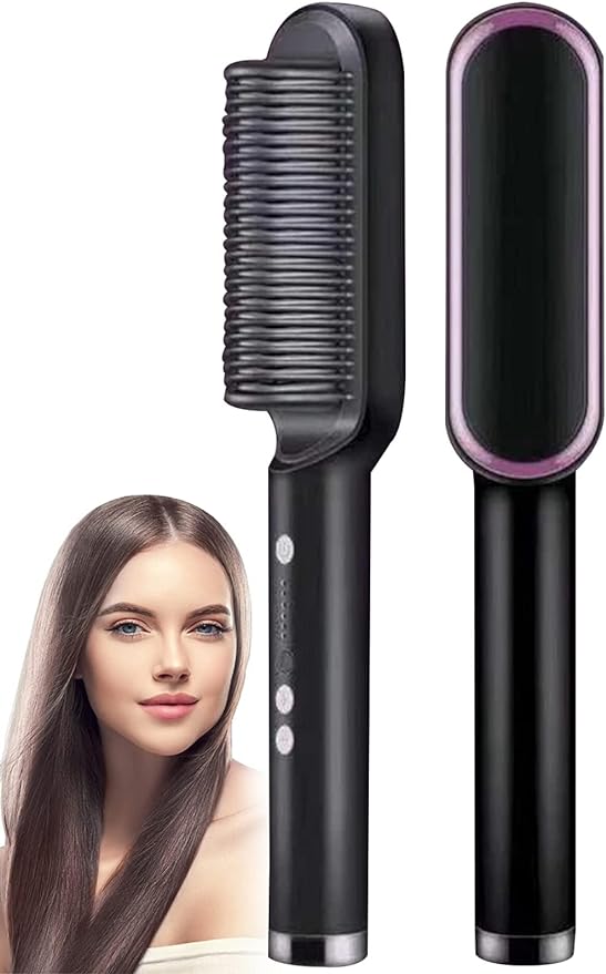 Electric Hair Straightening & Curling Brush