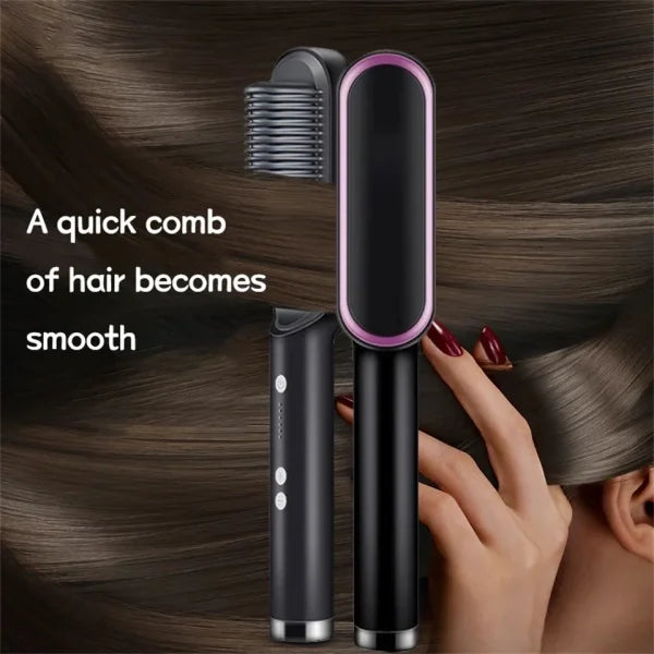 Electric Hair Straightening & Curling Brush