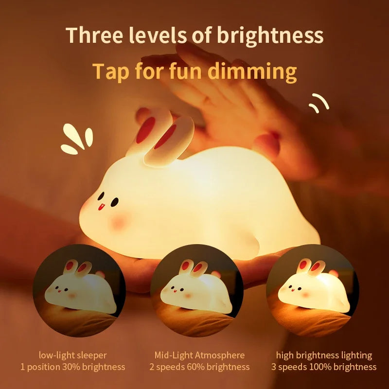Cute Rabbit Silicone soft lamp