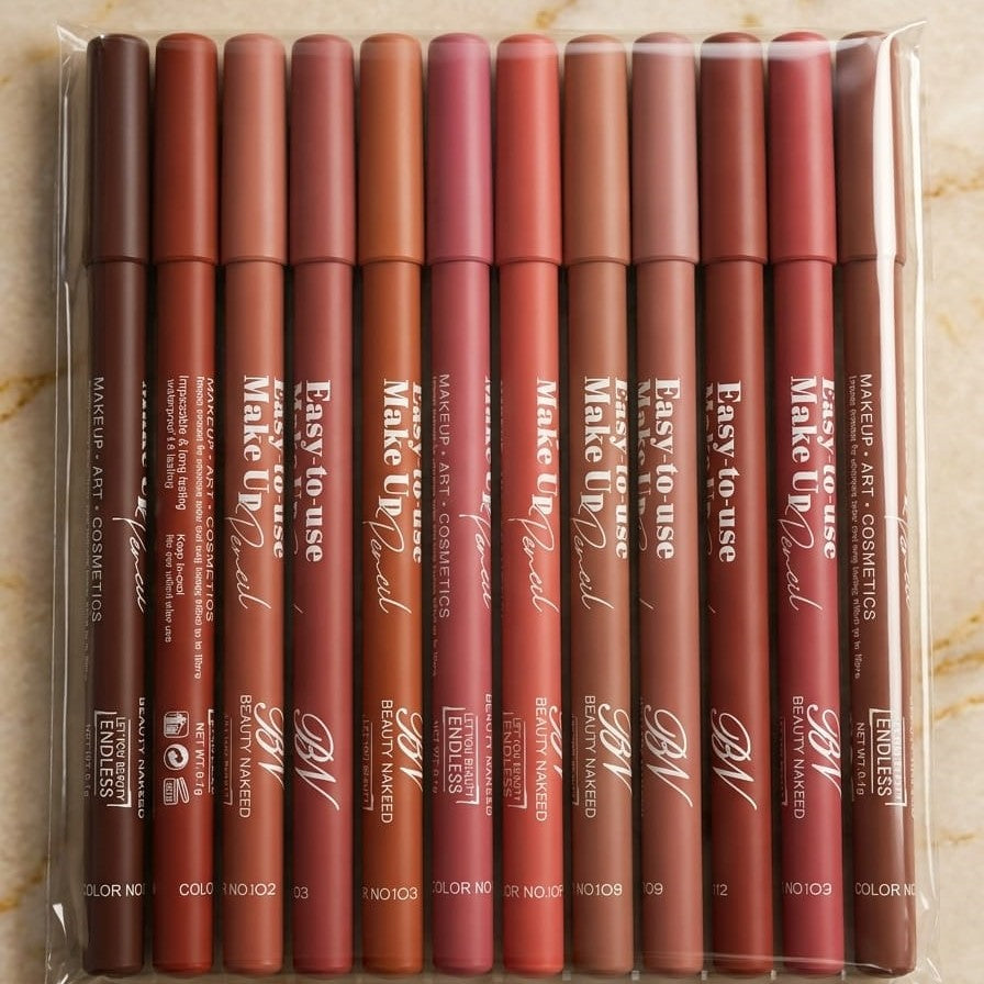 Nude Shades Lip Pencils 12 pack
