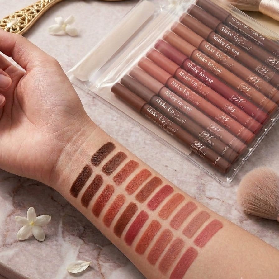 Nude Shades Lip Pencils 12 pack