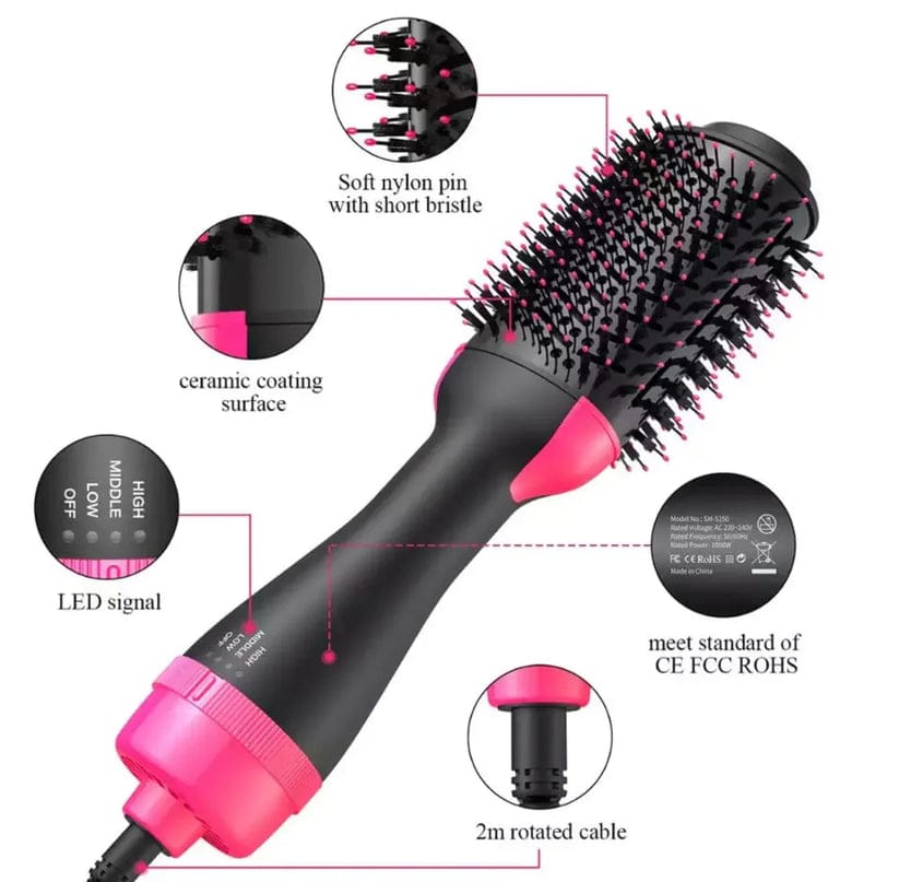 One Step Hot Air Brush 4 In 1 Hair Dryer